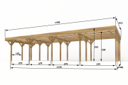 Doppelcarport 4 Autos 512x1180 cm