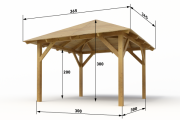 Holz-Pavillon Kreta 300x300 cm