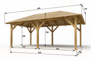 Weidehütte für Pferde 290x540 cm